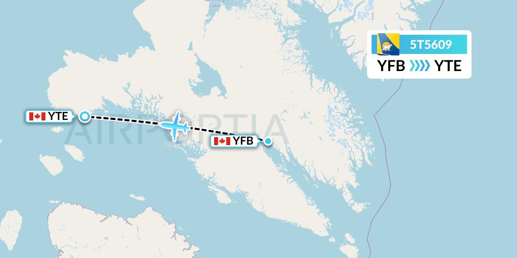 5T5609 Canadian North Flight Map: Iqaluit to Cape Dorset