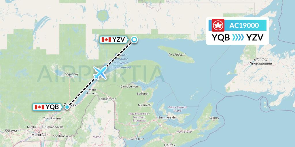 AC19000 Flight Status Air Canada Quebec to SeptIles (ACA19000)