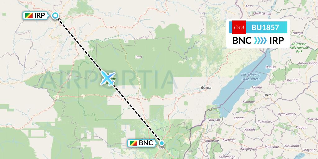 BU1857 Flight Status flyCAA Beni to Congo (FPY1857)