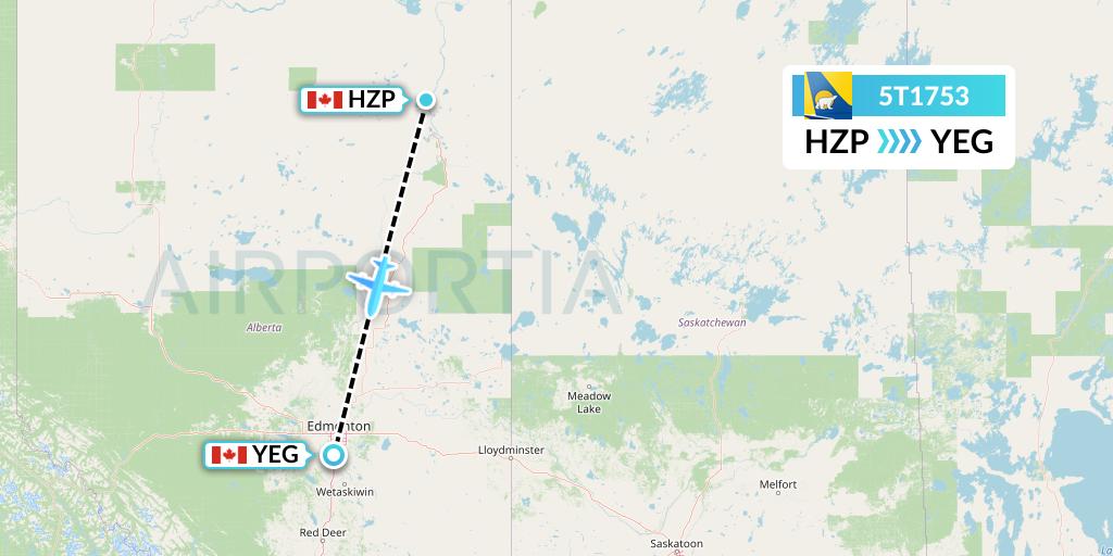 5T1753 Canadian North Flight Map: Fort MacKay to Edmonton