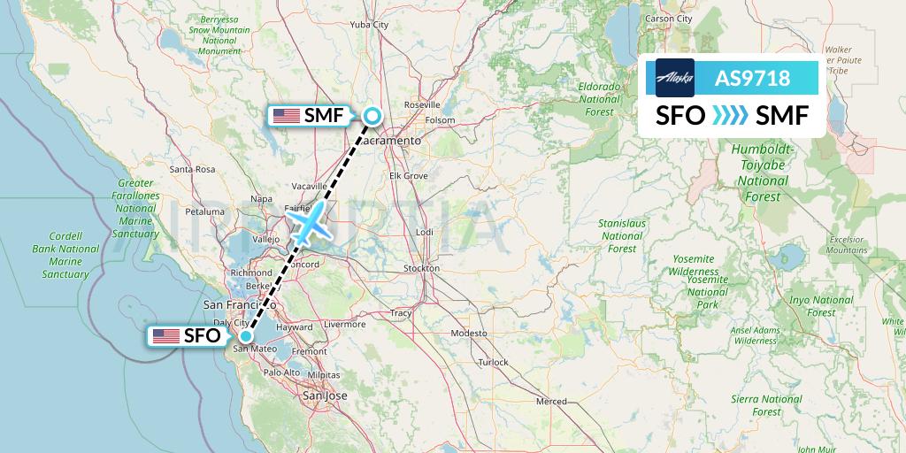 AS9718 Flight Status Alaska Airlines San Francisco to Sacramento (ASA9718)