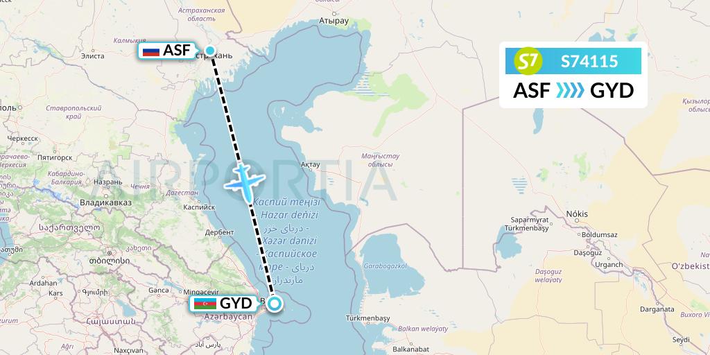 S74115 Flight Status S7 Airlines Astrakhan to Baku (SBI4115)