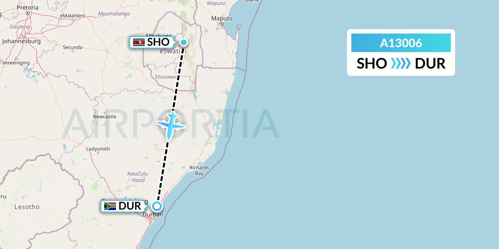 A13006 A.p.g. Distribution Systems Flight Map: Manzini to Durban