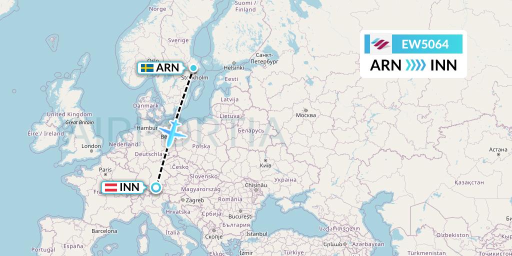 EW5064 Eurowings Flight Map: Stockholm to Innsbruck