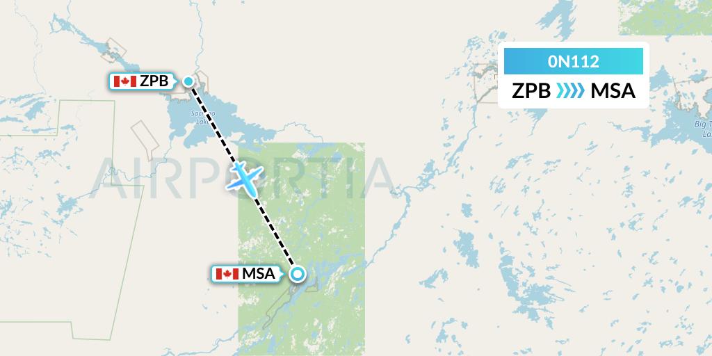 0N112 North Star Air Flight Map: Sachigo Lake to Muskrat Dam