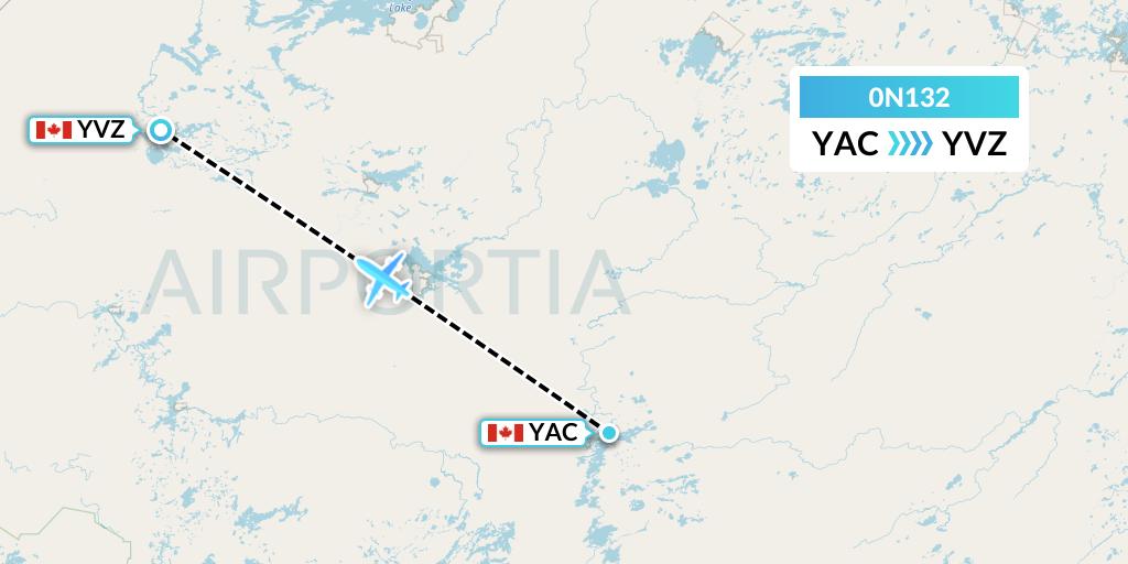 0N132 North Star Air Flight Map: Cat Lake to Deer Lake
