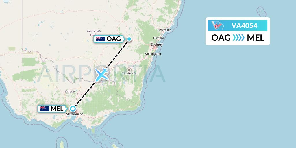 VA4054 Virgin Australia Flight Map: Orange to Melbourne