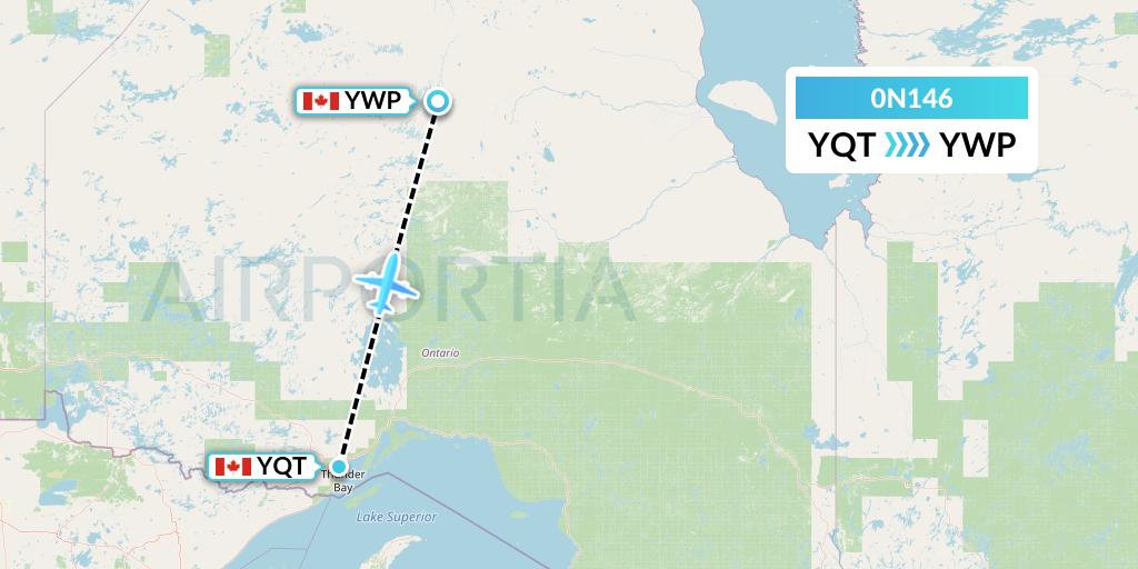 0N146 North Star Air Flight Map: Thunder Bay to Webequie