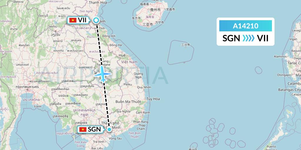 A14210 A.p.g. Distribution Systems Flight Map: Ho Chi Minh City to Vinh