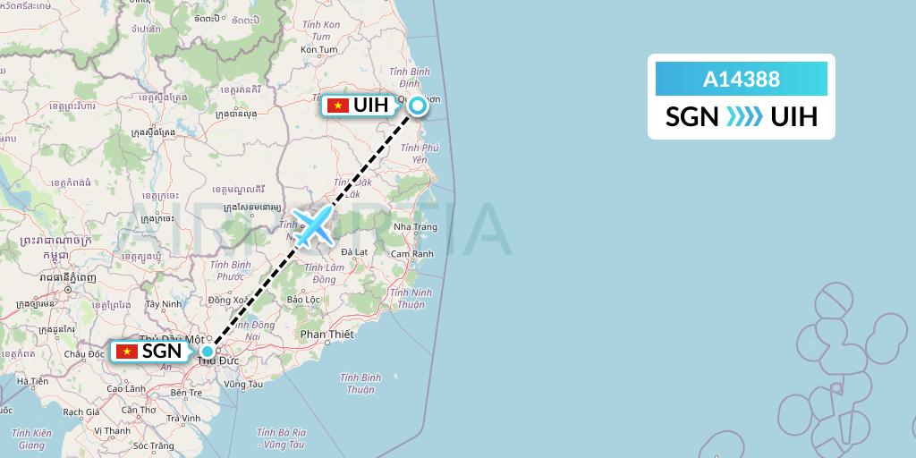 A14388 A.p.g. Distribution Systems Flight Map: Ho Chi Minh City to Qui Nhon