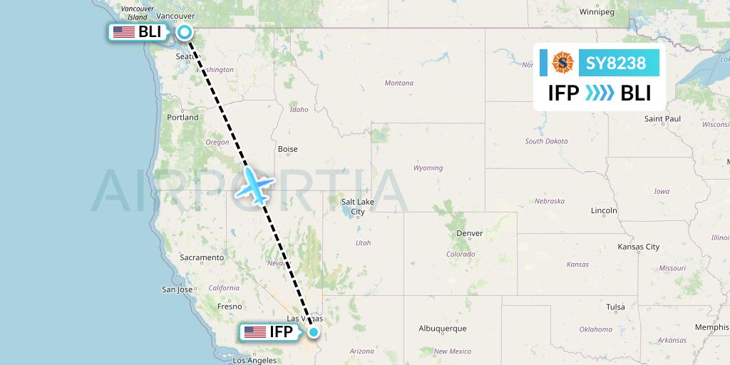SY8238 Sun Country Airlines Flight Map: Bullhead City to Bellingham