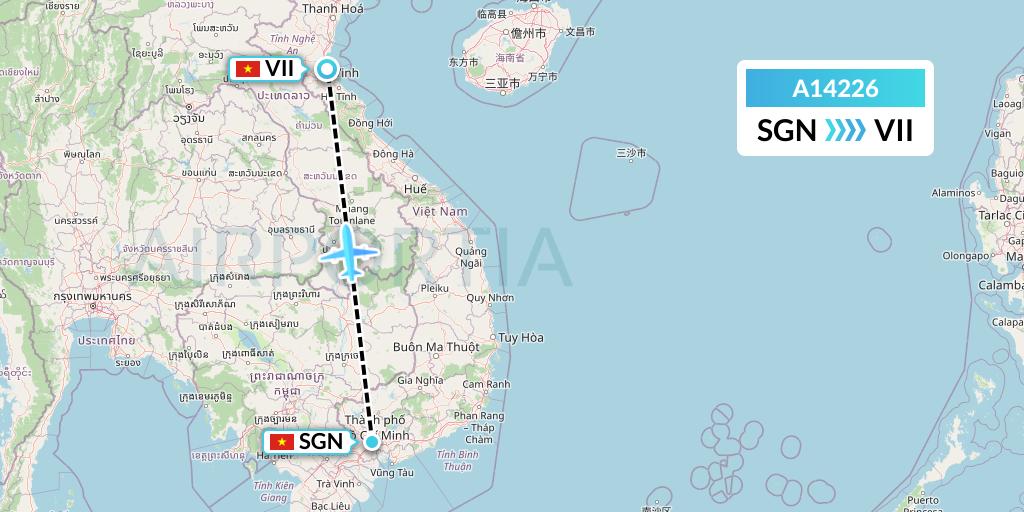 A14226 A.p.g. Distribution Systems Flight Map: Ho Chi Minh City to Vinh