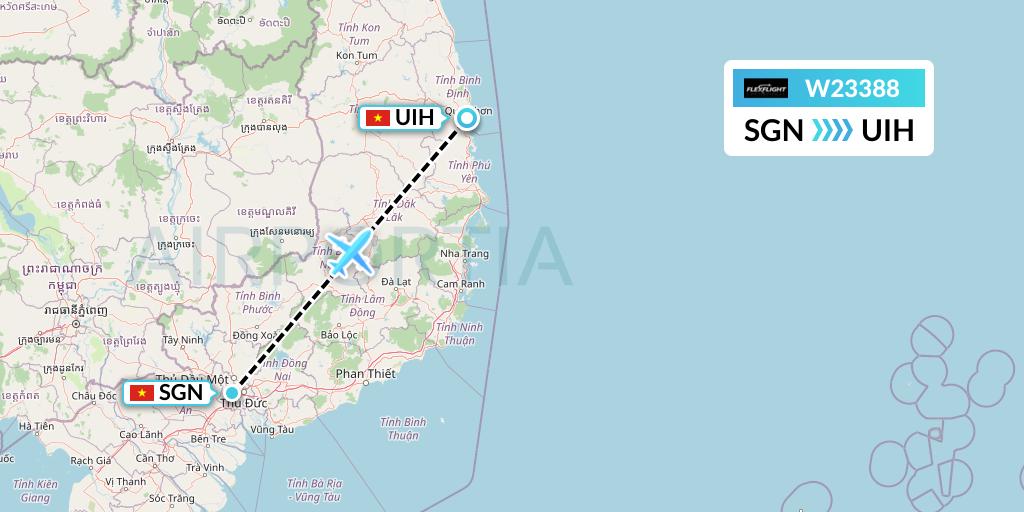 W23388 Flex Flight Flight Map: Ho Chi Minh City to Qui Nhon