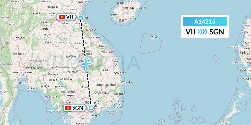 A14215 A.p.g. Distribution Systems Flight Map: Vinh to Ho Chi Minh City
