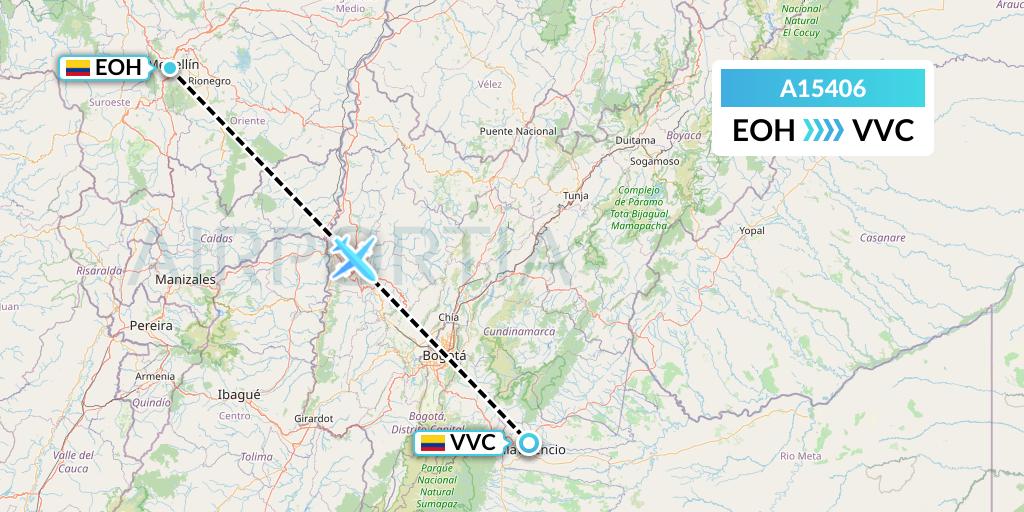 A15406 A.p.g. Distribution Systems Flight Map: Medellin to Villavicencio