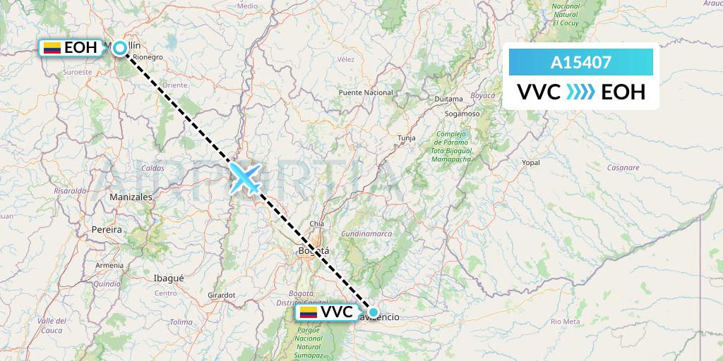 A15407 A.p.g. Distribution Systems Flight Map: Villavicencio to Medellin
