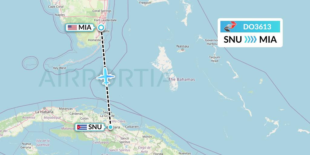 DO3613 Sky High Aviation Flight Map: Santa Clara to Miami