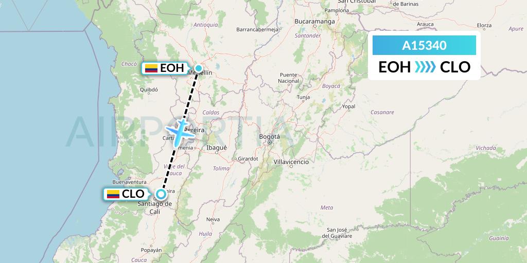 A15340 A.p.g. Distribution Systems Flight Map: Medellin to Cali