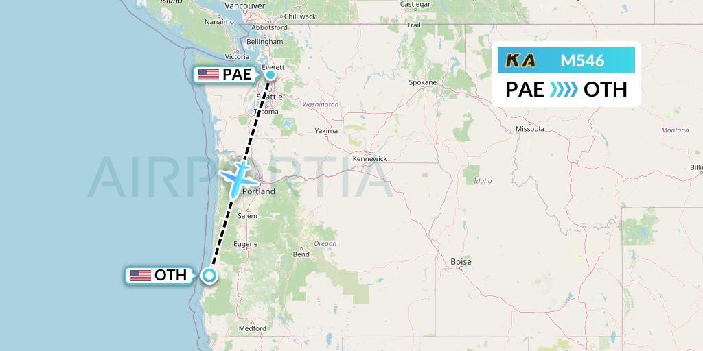 M546 Kenmore Air Flight Map: Everett to North Bend
