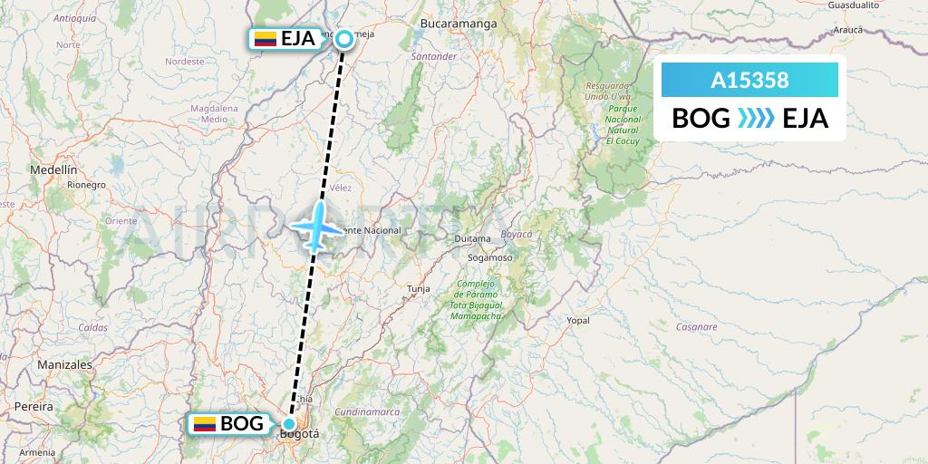 A15358 A.p.g. Distribution Systems Flight Map: Bogota to Barrancabermeja