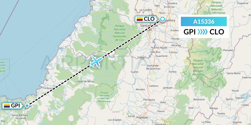 A15336 A.p.g. Distribution Systems Flight Map: Guapi to Cali
