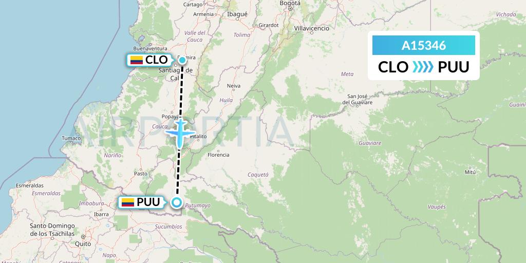 A15346 A.p.g. Distribution Systems Flight Map: Cali to Puerto Asis