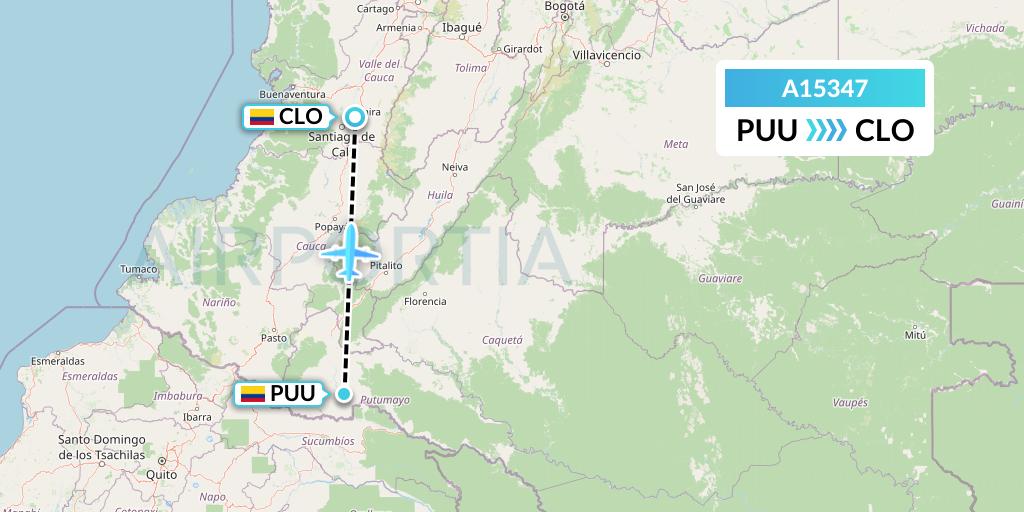 A15347 A.p.g. Distribution Systems Flight Map: Puerto Asis to Cali