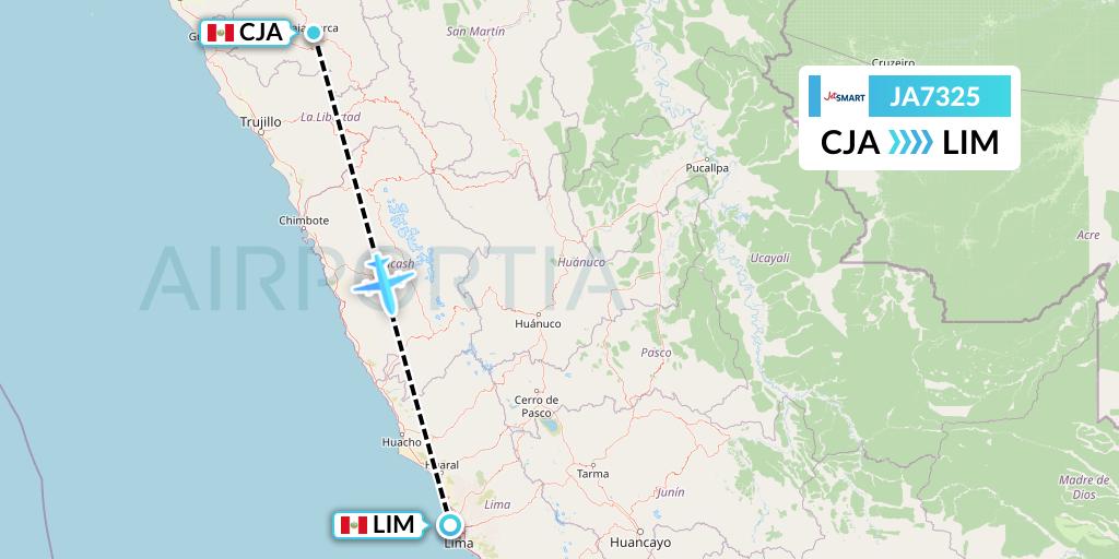 JA7325 JetSMART Flight Map: Cajamarca to Lima