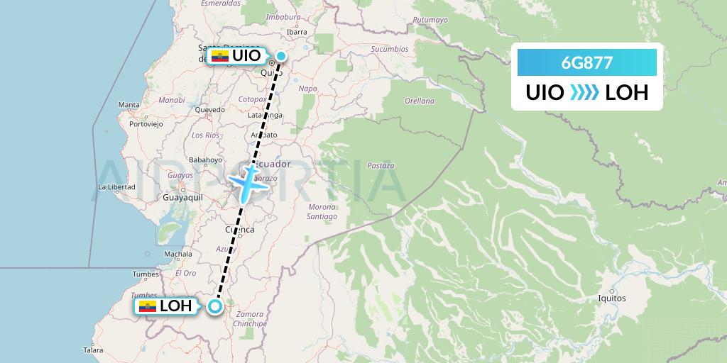 6G877 Go2Sky Flight Map: Quito to La Toma (Catamayo)