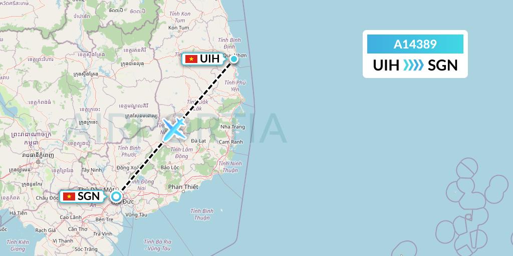 A14389 A.p.g. Distribution Systems Flight Map: Qui Nhon to Ho Chi Minh City