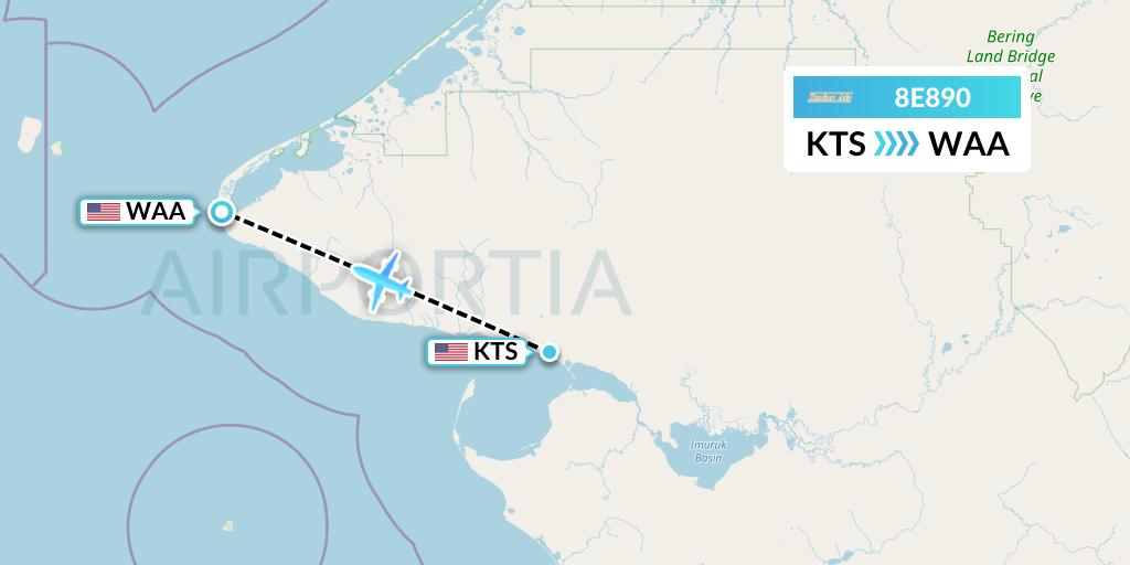 8E890 Bering Air Flight Map: Brevig Mission to Wales