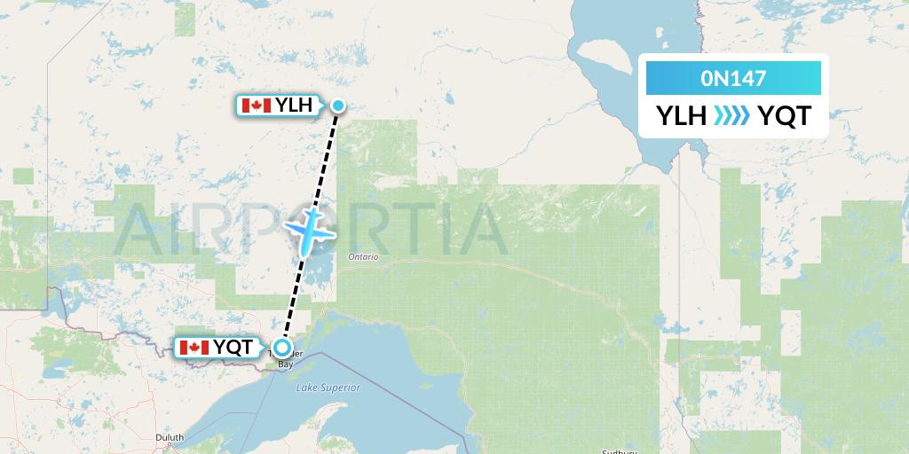 0N147 North Star Air Flight Map: Lansdowne House to Thunder Bay