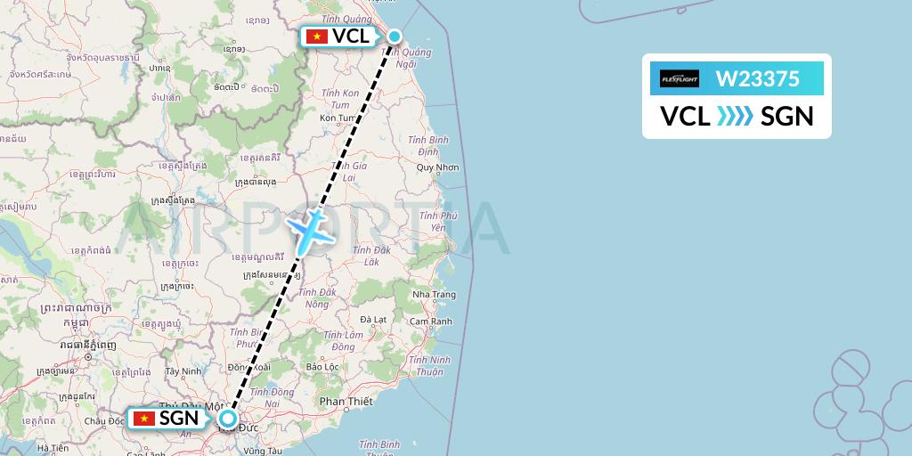 W23375 Flex Flight Flight Map: Chu Lai to Ho Chi Minh City