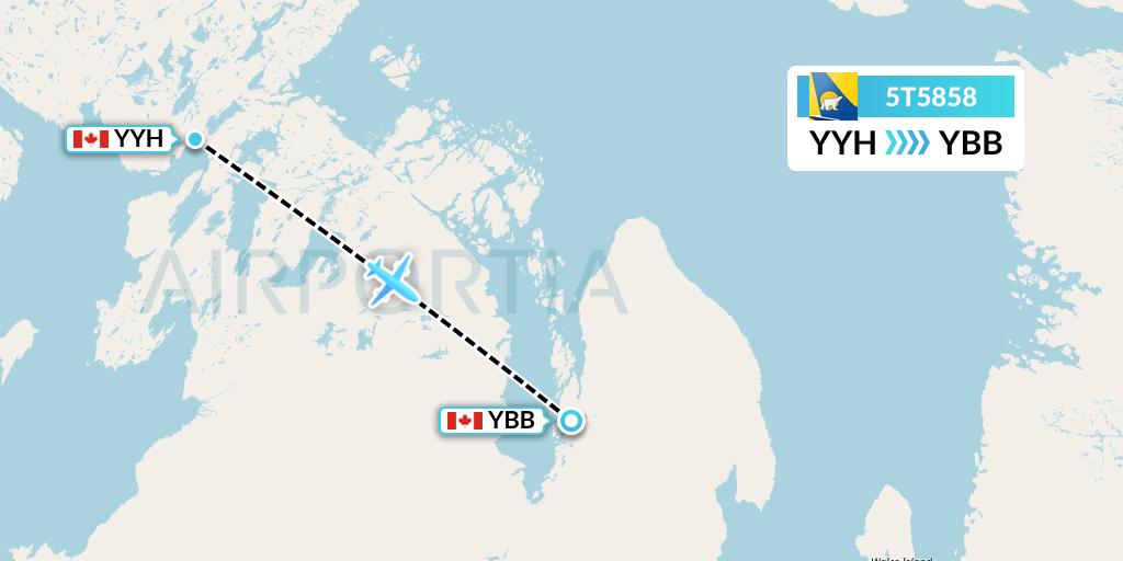 5T5858 Canadian North Flight Map: Taloyoak to Kugaaruk