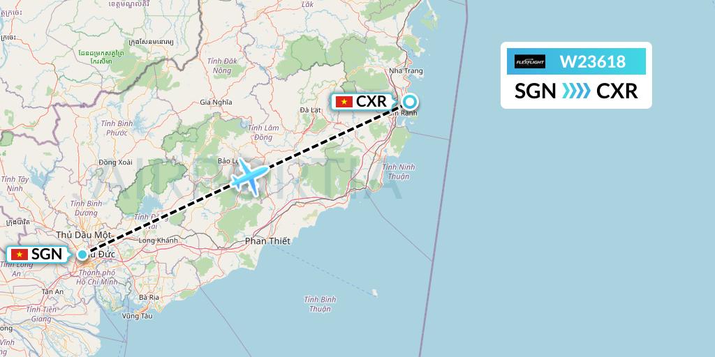 W23618 Flex Flight Flight Map: Ho Chi Minh City to Nha Trang