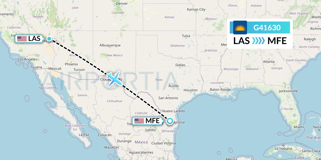 G41630 Allegiant Air Flight Map: Las Vegas to McAllen