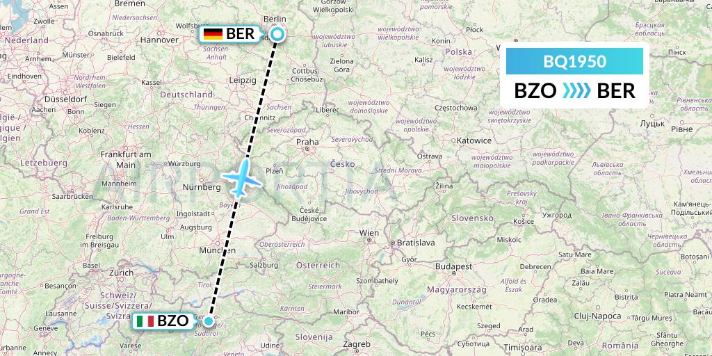 BQ1950 Skyalps Flight Map: Bolzano to Berlin