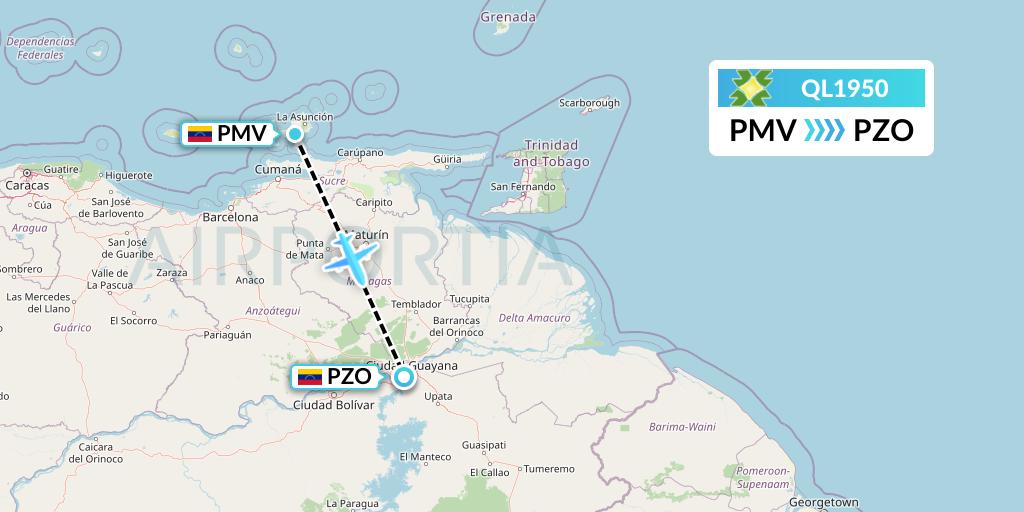 QL1950 Flight Status Laser Airlines Porlamar to Puerto Ordaz (LER1950)