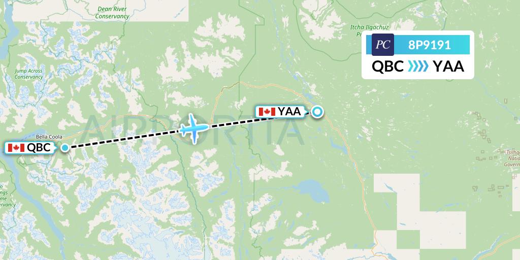 8P9191 Flight Status Pacific Coastal Airlines Bella Coola to Anahim Lake (PCO9191)