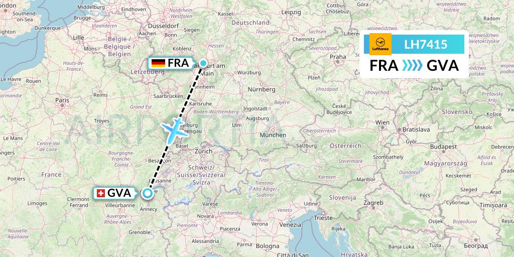 LH7415 Lufthansa Flight Map: Frankfurt to Geneva