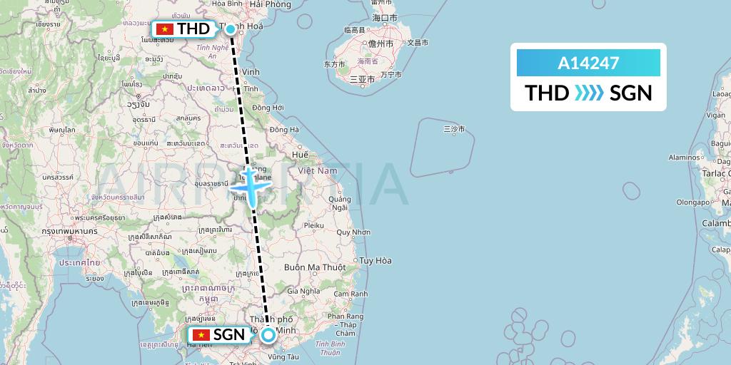 A14247 A.p.g. Distribution Systems Flight Map: Hanoi to Ho Chi Minh City