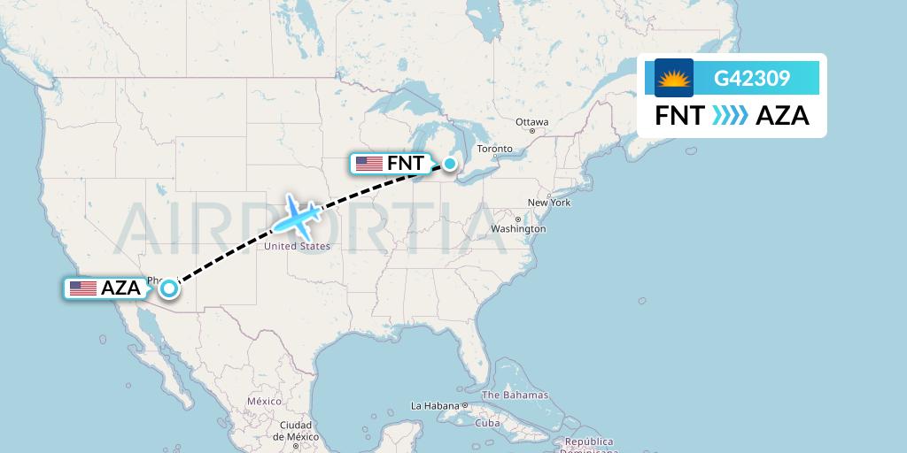 G42309 Flight Status Allegiant Air Flint to Phoenix (AAY2309)