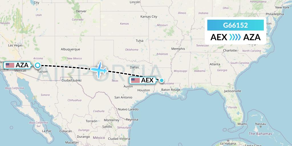 G66152 Fly Arna Flight Map: Alexandria to Phoenix