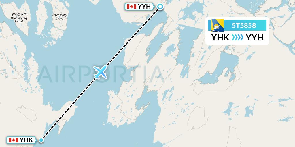 5T5858 Canadian North Flight Map: Gjoa Haven to Taloyoak