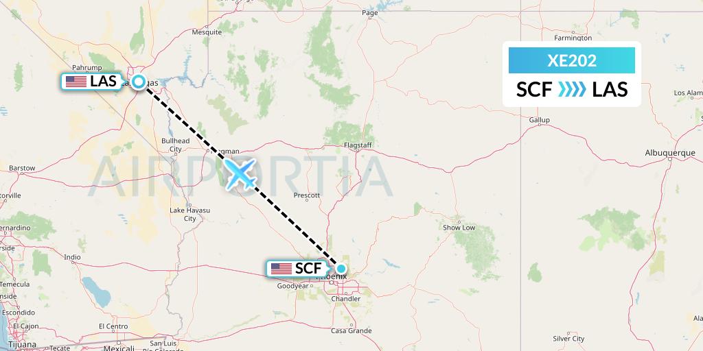 XE202 Jsx Flight Map: Scottsdale to Las Vegas