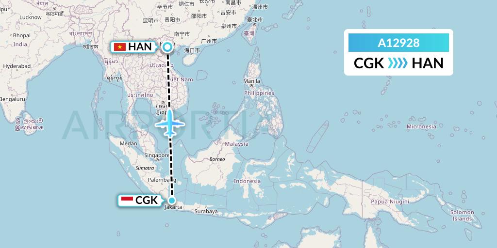A12928 A.p.g. Distribution Systems Flight Map: Jakarta to Hanoi