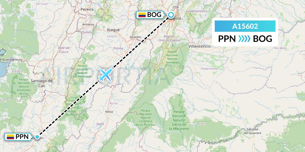 A15602 A.p.g. Distribution Systems Flight Map: Popayan to Bogota