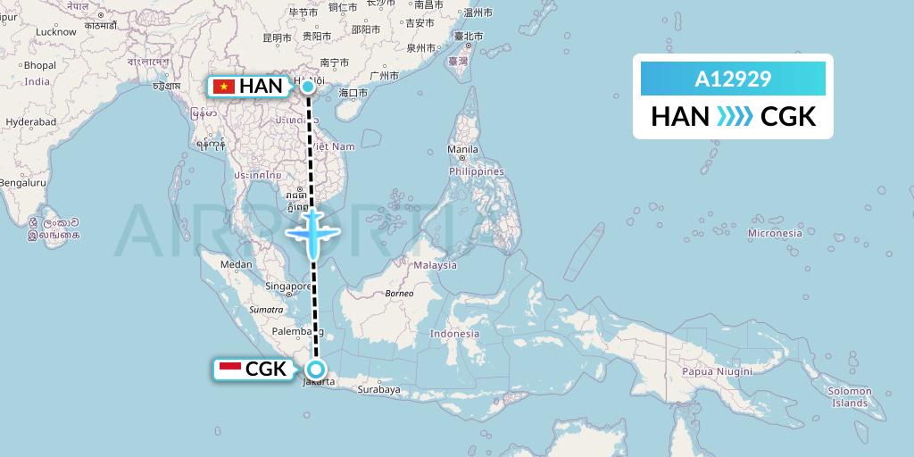 A12929 A.p.g. Distribution Systems Flight Map: Hanoi to Jakarta