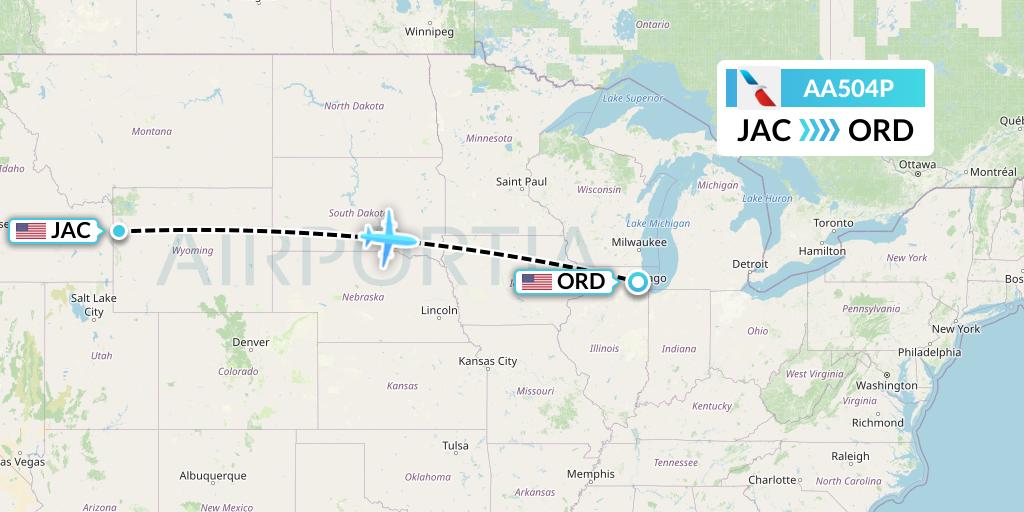 AA504P American Airlines Flight Map: Jackson to Chicago