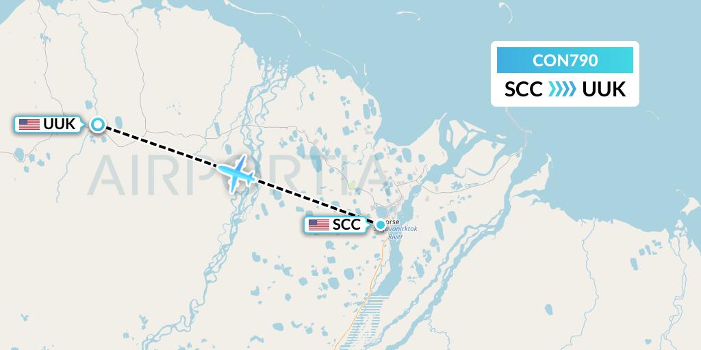CON790 Conocophillips Aviation Alaska Flight Map: Deadhorse to Kuparuk